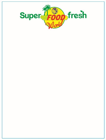 Food World Logo Printing Scale Label, 3" Core, 7mm Gap, 58 x 76 mm, 16 Rolls of 1000 Labels
